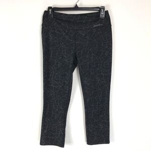 Eddie Bauer Active Capri Pant Women's Small Black Geo Print Stretch Pocket Gym